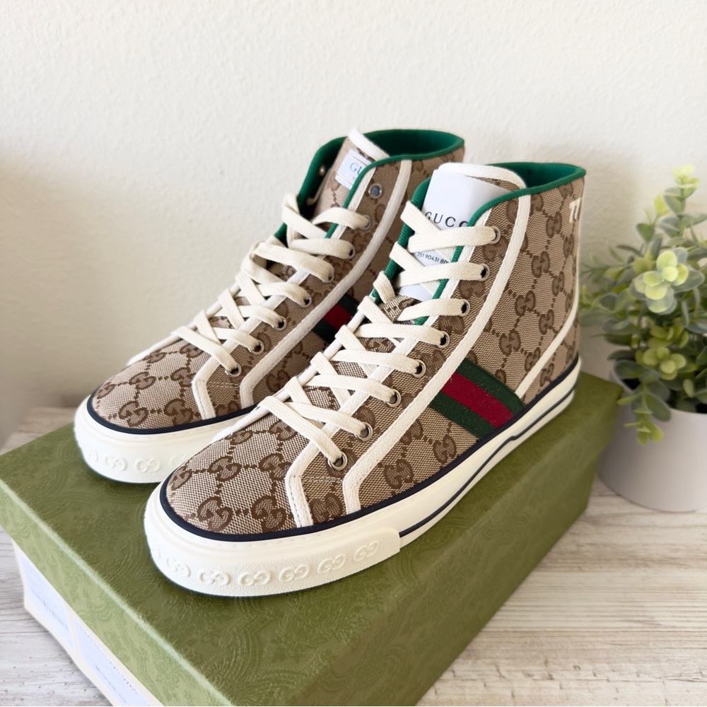 New Gucci Tennis 1977 GG Supreme high top women sneakers size IT 41.5, US 11.5